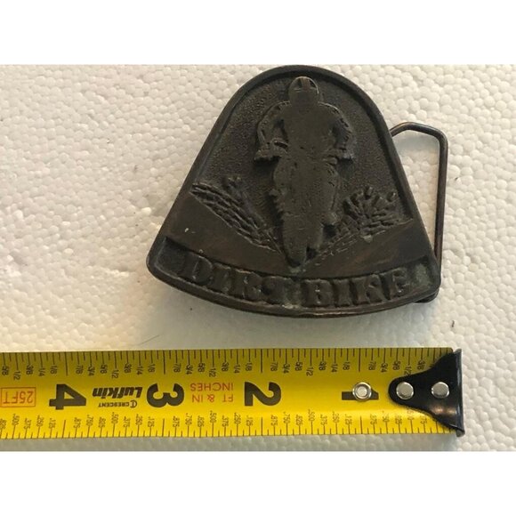 Men's Vintage Black Dirt Bike Antique Classic Lightweight Belt Buckle - Picture 2 of 3